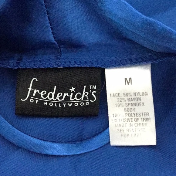 Frederick’s of Hollywood Blue Satin Kimono Robe Size M - Picture 6 of 6